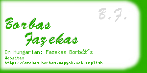 borbas fazekas business card